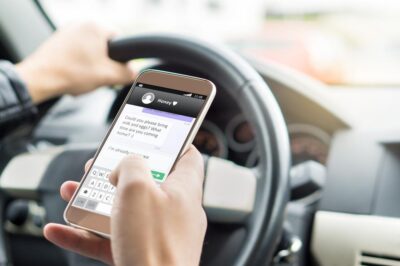 Car accident lawyer texting while driving