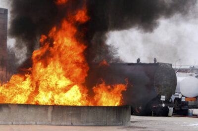 Fuel truck on fire 1