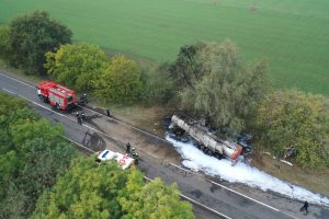 Fuel truck on fire