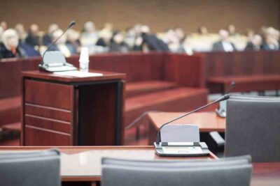 Interior of courtroom