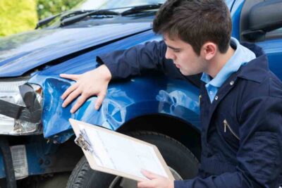 Investigating car accident damage