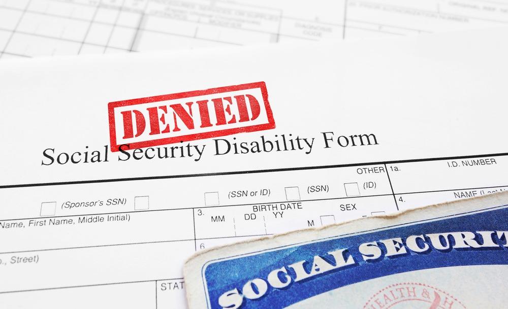 An SSDI form marked denied.