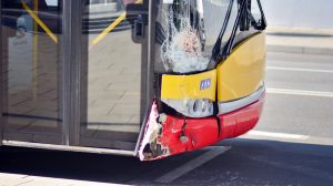 Front end bus damage after crash