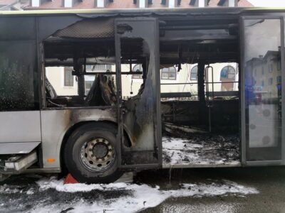 Burnt public bus