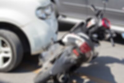 Blurred image of motorcycle accident