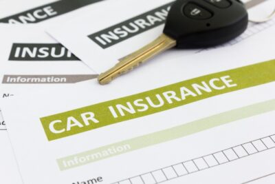 Car insurance form with a key