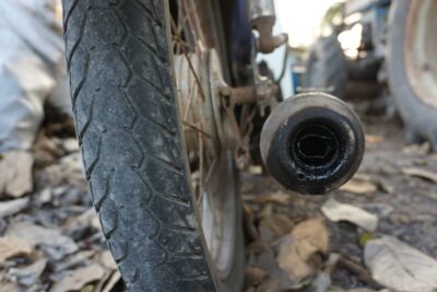 Close up of the back of a motorcycle