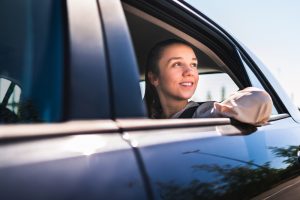 Female passenger in a lyft