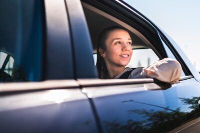 Female passenger in a lyft