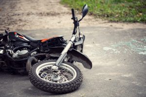 Motorcycle on the ground