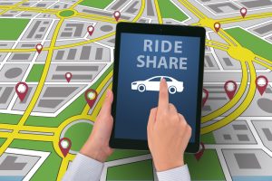 Rideshare app on a tablet