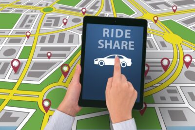 Rideshare app on a tablet