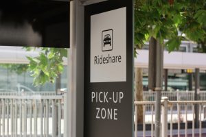 Rideshare pickup zone sign