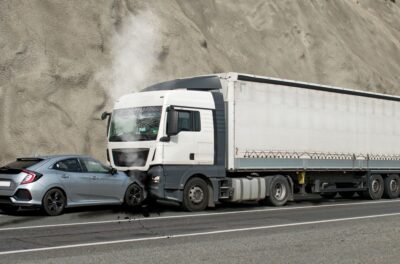 A truck accident. Find out who can be sued in a truck accident case.