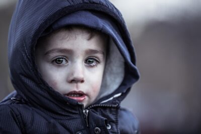 Young boy crying