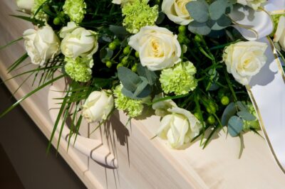 Flowers on a casket