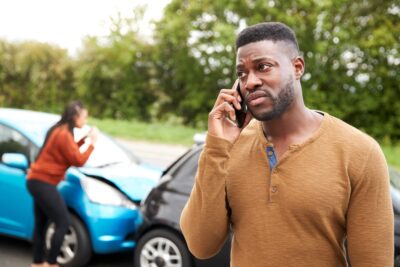 Male motorist involved car accident