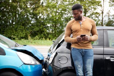 Man reviewing accident