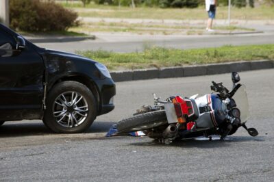 Motorcycle and car accident