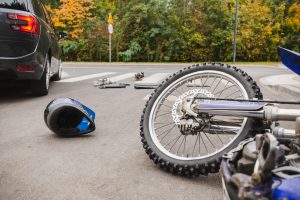 Motorcycle crash on the street