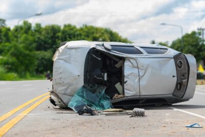 Overturned car