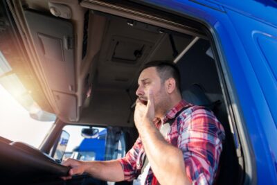 Tired truck driver