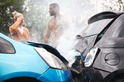 Two motorists arguing over an accident