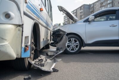 Suv hitting a bus