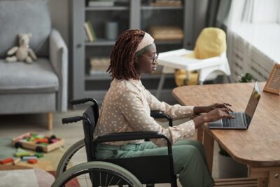 Black girl in wheelchair