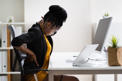 Office worker with back pain