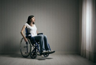 Woman in wheelchair