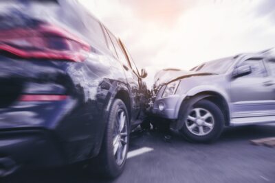 Car crash on road