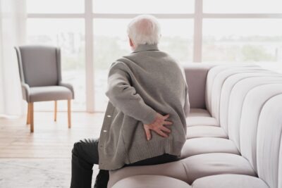 Old man with back pain