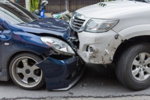 Collision with a truck on a city road