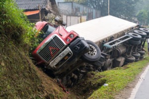 Tractor trailer crashed into side of mountain