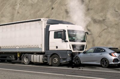 Truck and sedan crash