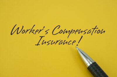 A picture that says, “Worker’s Compensation Insurance!” A lawyer can explain if you can lose your job while on workers’ compensation.