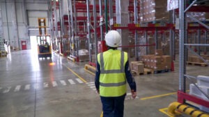 Amazon worker in a warehouse