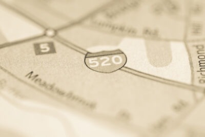 Interstate 520 on a map scaled