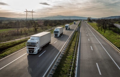 Fleet of trucks scaled