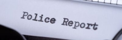 Typewriter writing states police report