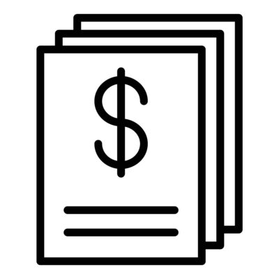 A dollar symbol on three sheets of paper showing the average settlement for sexual assault. 